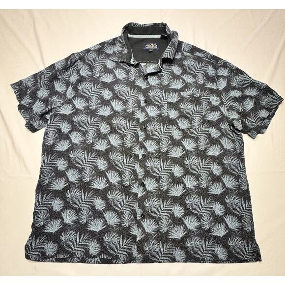 Nat Nast Other - Nat Nast Men's Short Sleeve Blue Palm Tree Print Button Up Shirt - Size XL